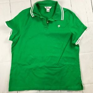 Lilly Pulitzer green polo shirt sleeve top size xl